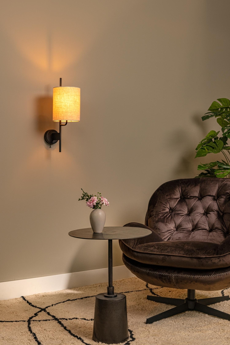 Lucide MAGIC - Nástenné svietidlo - 1xE27 - S USB nabíjacím bodom - Čierna